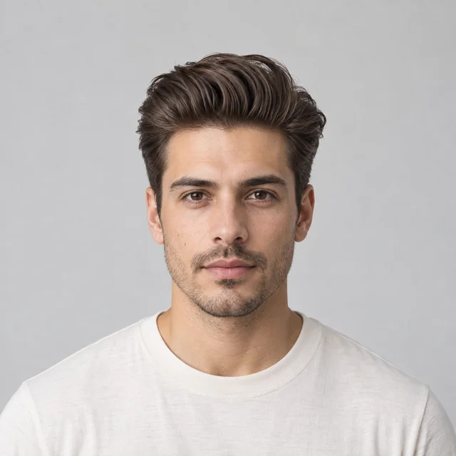 Muestra de peinado Pompadour